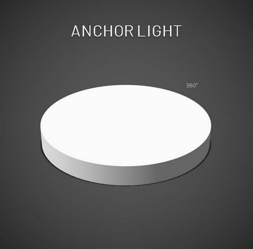 Kombinerad trefärgad navigations- och ankarljus LED 2nm, Svart 
